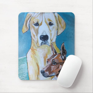 Perros en la Playa Painting by Alfred Fox Mouse Mat