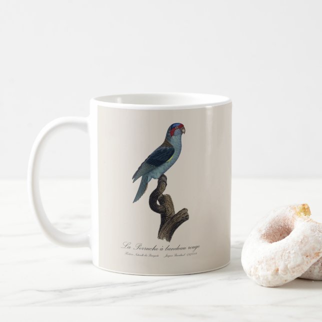 Perruche a bandeau rouge / Musk Lorikeet  Coffee Mug (With Donut)