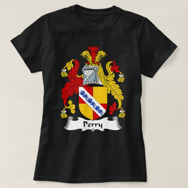 Perry Coat of Arms  Family Crest  T-Shirt (Design Front)