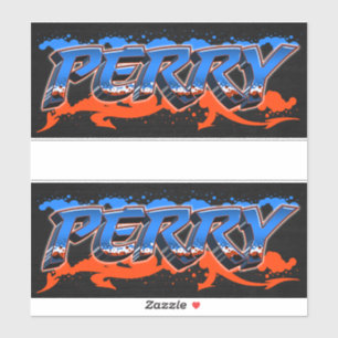 Perry First Name Graffiti Sticker