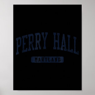 Perry Hall Md Jn3 Vintage Athletic Blue Design Poster