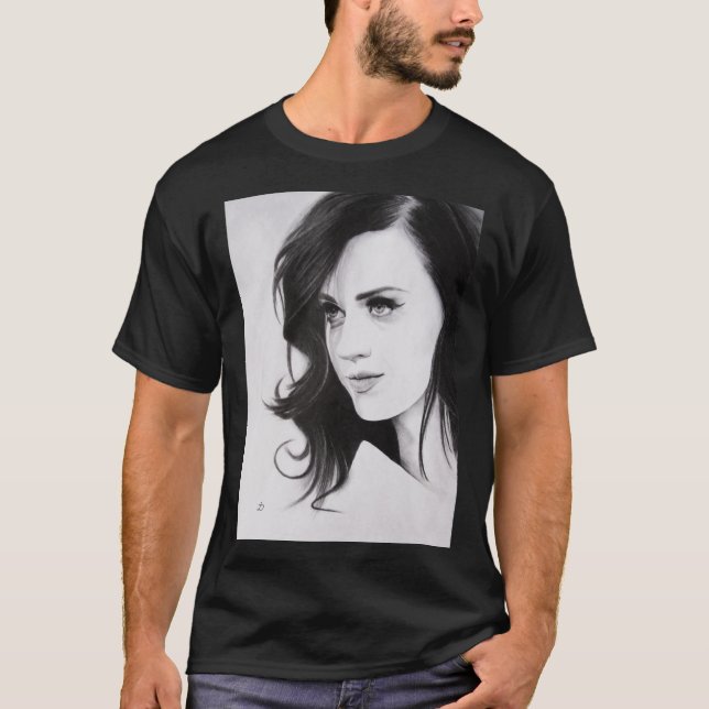 Perry Katy Pencil Portrait. Classic T-Shirt (Front)