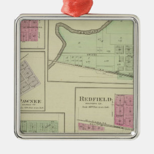 Perry, Memphis, Pawnee, Bronson, Redfield, Kansas Metal Tree Decoration