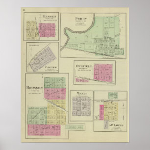 Perry, Memphis, Pawnee, Bronson, Redfield, Kansas Poster