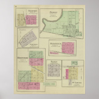 Perry, Memphis, Pawnee, Bronson, Redfield, Kansas Poster