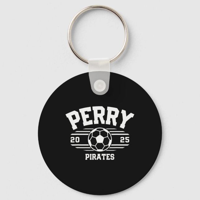 Perry Pirates Soccer Byll 2025  Key Ring (Front)