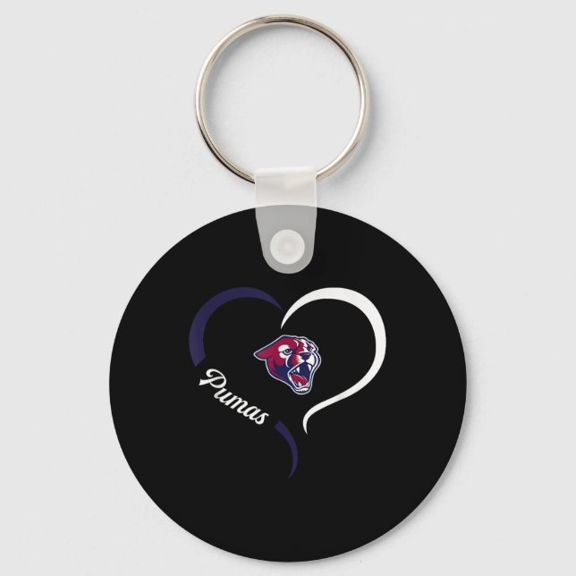 Perry Pumas Logo Half Heart Slogan Hs  Key Ring (Front)