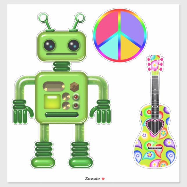Perry the Peridot Robot Peace Sign Guitar (Sheet)