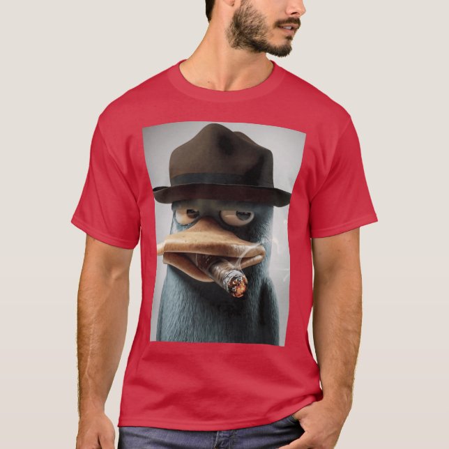 Perry the platypus smoking a cigar meme t t funny  T-Shirt (Front)