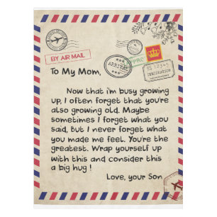 Persaonal Letter To My Mum From Son, Mum Birthday Tablecloth