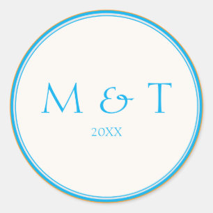 Persdonalized Blue Coloured Classic Round Sticker