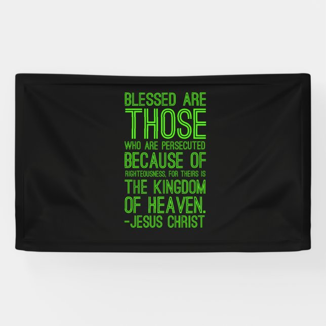 Persecuted Bible quote Christian Jesus Christ yell Banner (Horizontal)