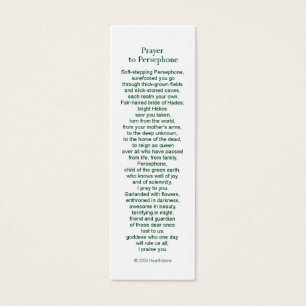 Persephone Prayer Card