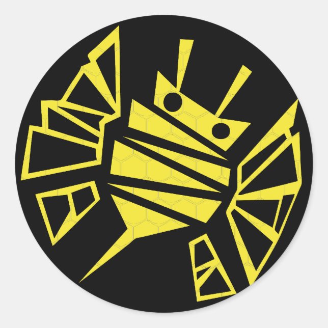 persephones bee-comb classic round sticker (Front)