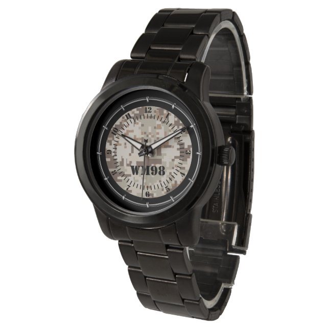 Persernalized Desert Digital Camouflage Watch (Angled)