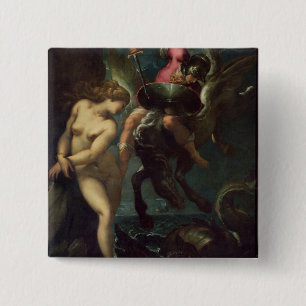 Perseus and Andromeda, c.1610 (oil on canvas) 15 Cm Square Badge