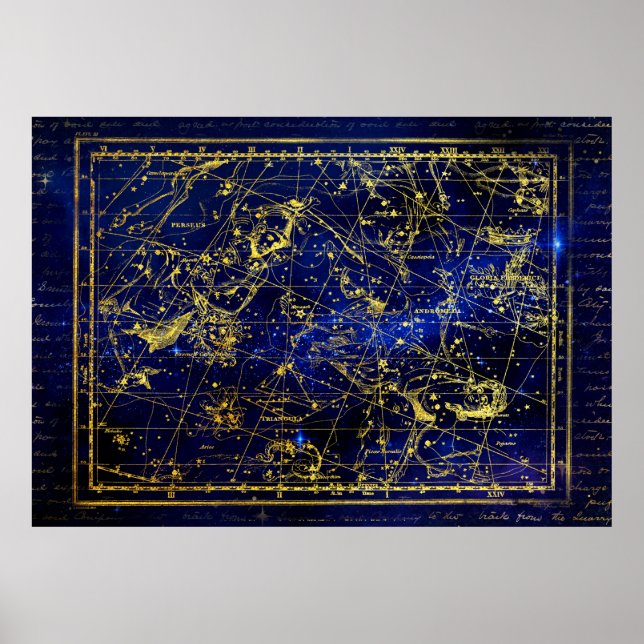 perseus and andromeda constellation poster (Front)