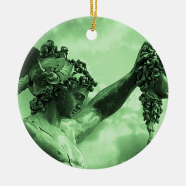 Perseus vs Medusa Ceramic Tree Decoration (Front)