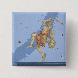 Perseus with the head of Medusa, from 'Uranometria 15 Cm Square Badge