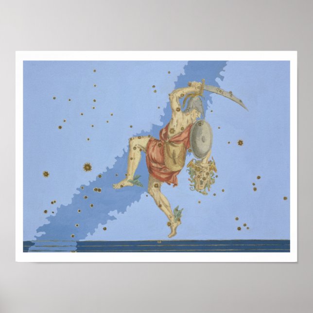 Perseus with the head of Medusa, from 'Uranometria Poster (Front)