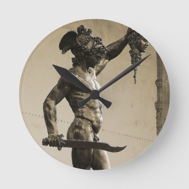 Perseus with the head of Medusa Round Clock (Front)