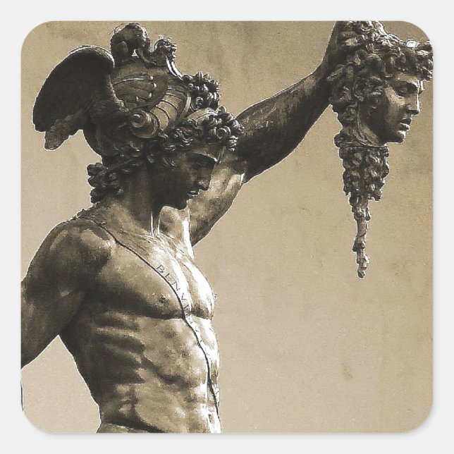 Perseus with the head of Medusa Square Sticker (Front)