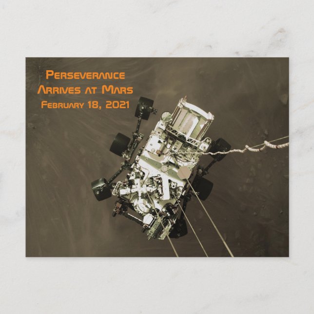 Perseverance Arrives at Mars (Matte) Postcard (Front)