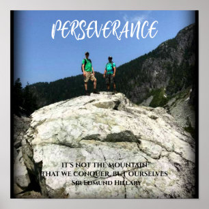 Perseverance Mountain Climbers Motivational  Poster