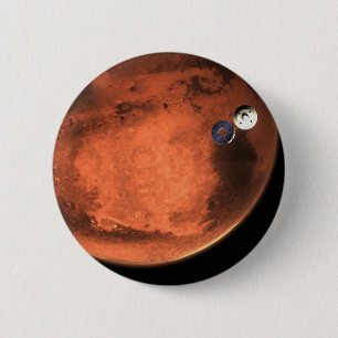 Perseverance Rover Casting Off Its Cruise Stage. 6 Cm Round Badge