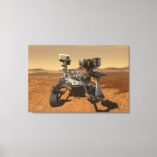 Perseverance Rover Operating On Surface Of Mars. Canvas Print