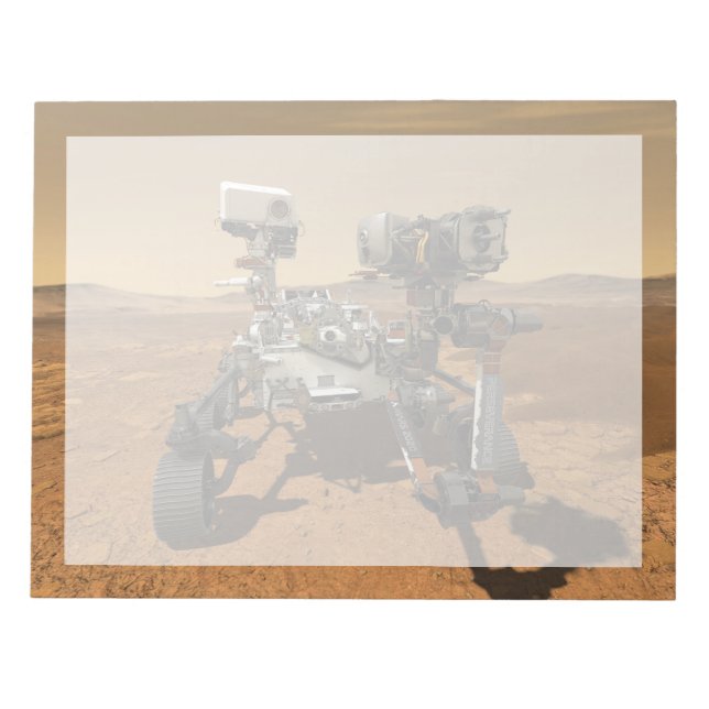 Perseverance Rover Operating On Surface Of Mars. Notepad (Front)