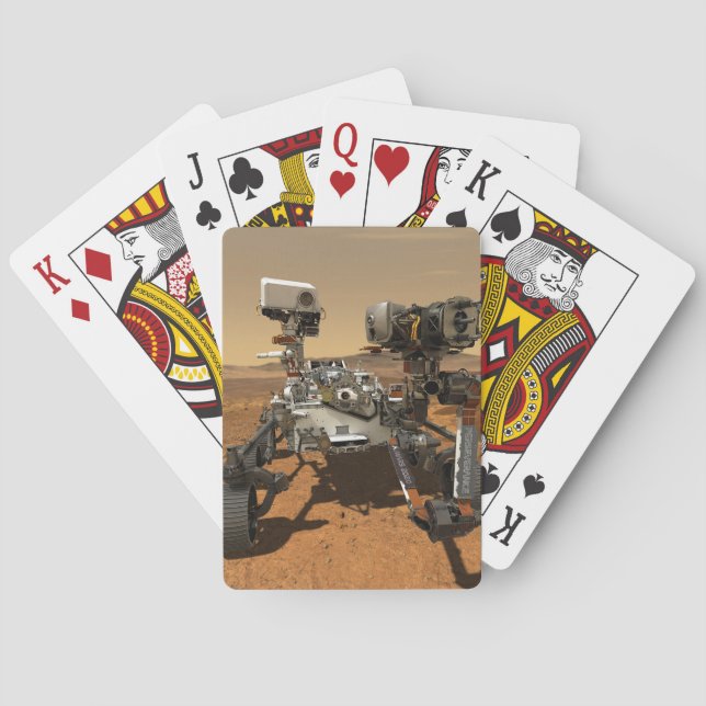 Perseverance Rover Operating On Surface Of Mars. Playing Cards (Back)