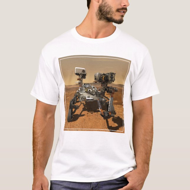 Perseverance Rover Operating On Surface Of Mars. T-Shirt (Front)