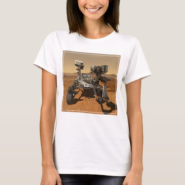 Perseverance Rover Operating On Surface Of Mars. T-Shirt (Front)
