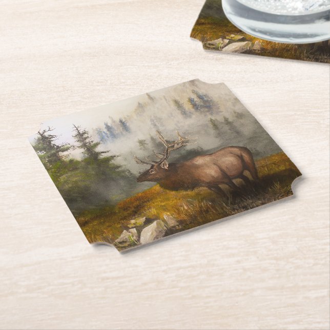 "Perseverance The Elk" Paper Coaster (Angled)
