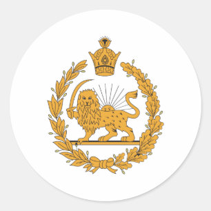 Persia Coat Of Arms Classic Round Sticker