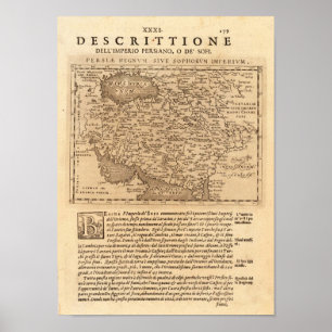 Persia Ptolemaeus Claudius Map Repruduction Poster