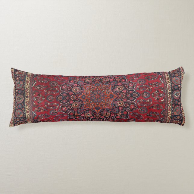 Persia Purple Blue Red Star Blooms  Body Cushion (Front)