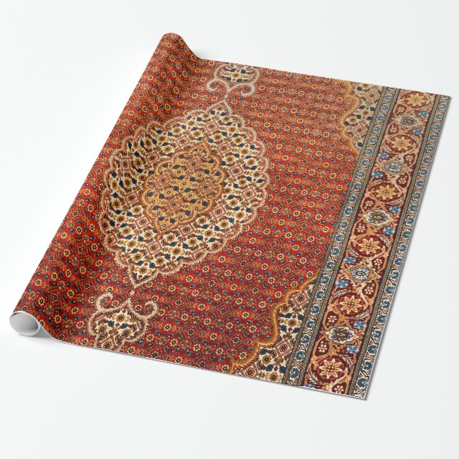 Persia Red Blue Orange Yellow  Wrapping Paper (Unrolled)