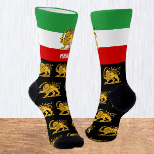 Persia Socks, Persian flag with Lion /Shah of Iran Socks