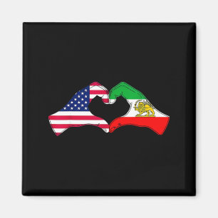Persian american flag usa persia heritage heart Pe Magnet