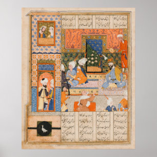 Persian Ancient Literary Art King and Peasant  Poster