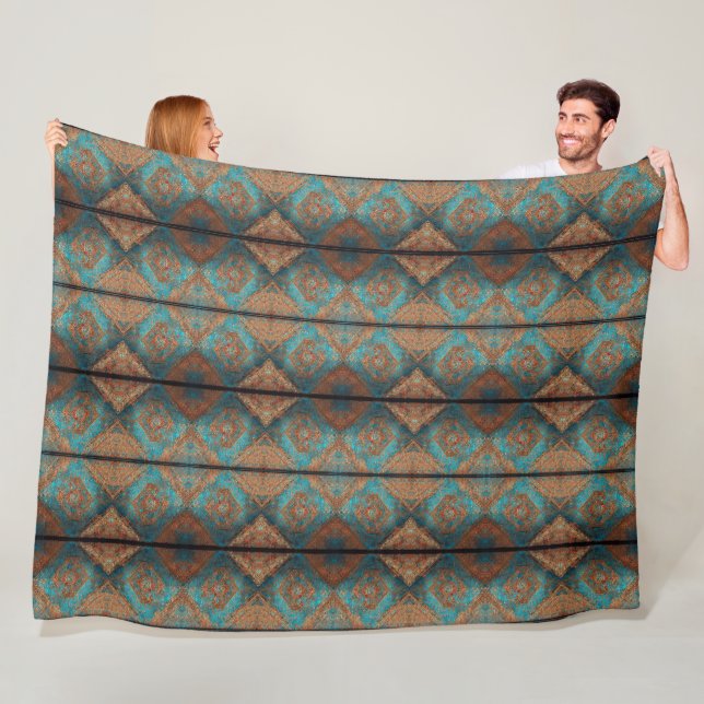 Persian Beautiful Old Pattern Popular Collection Fleece Blanket (In Situ)
