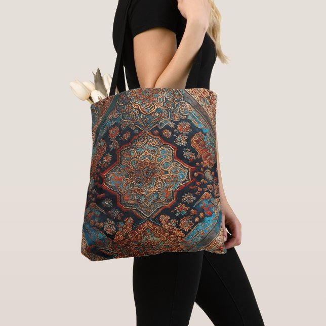 Persian Beautiful Old Pattern Trendy Collection Tote Bag (Close Up)
