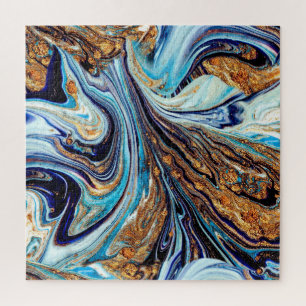 Persian Blue Agate: Oriental Luxurious Texture Jigsaw Puzzle