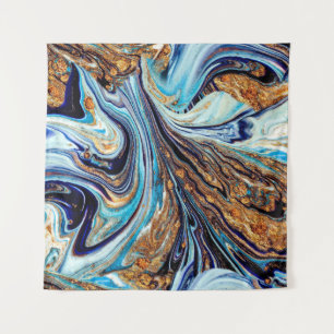 Persian Blue Agate: Oriental Luxurious Texture Tapestry