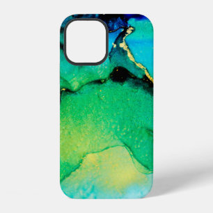 PERSIAN BLUE, chartreuse green. Very beautiful art iPhone 12 Case