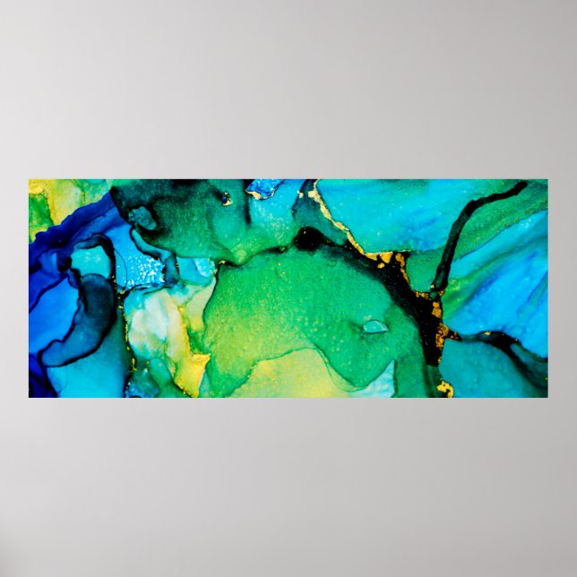 PERSIAN BLUE, chartreuse green. Very beautiful art Poster (Front)