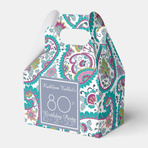 Persian Boteh Paisley 80th Birthday Thank You F B Favour Box
