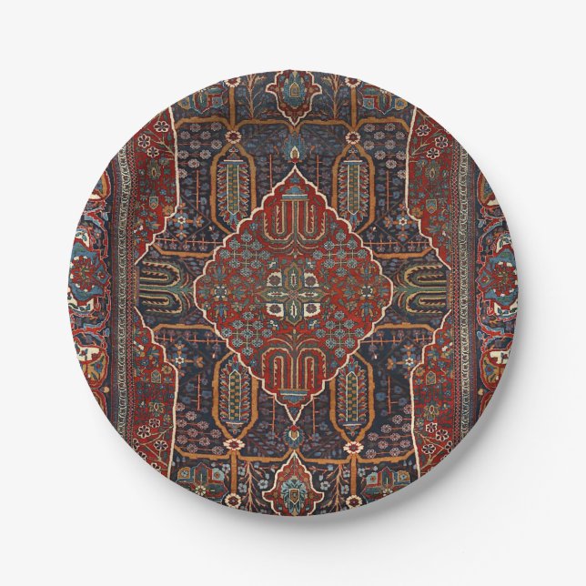 Persian Burnt Orange Rust Red  Paper Plate (Front)